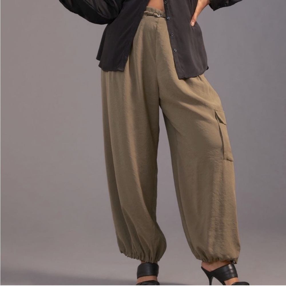Anthropologie Bungee Parachute Pants in Olive Green Size Medium - Picture 6 of 15